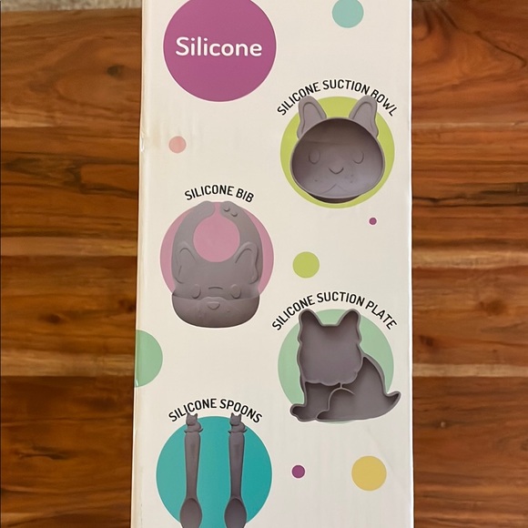 Melii 5 Piece Silicone Feeding Set - Gray - Picture 3 of 4